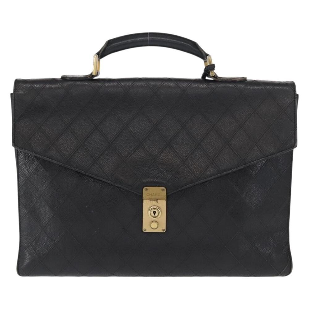 Chanel Bicolore Business Bag Caviar Black